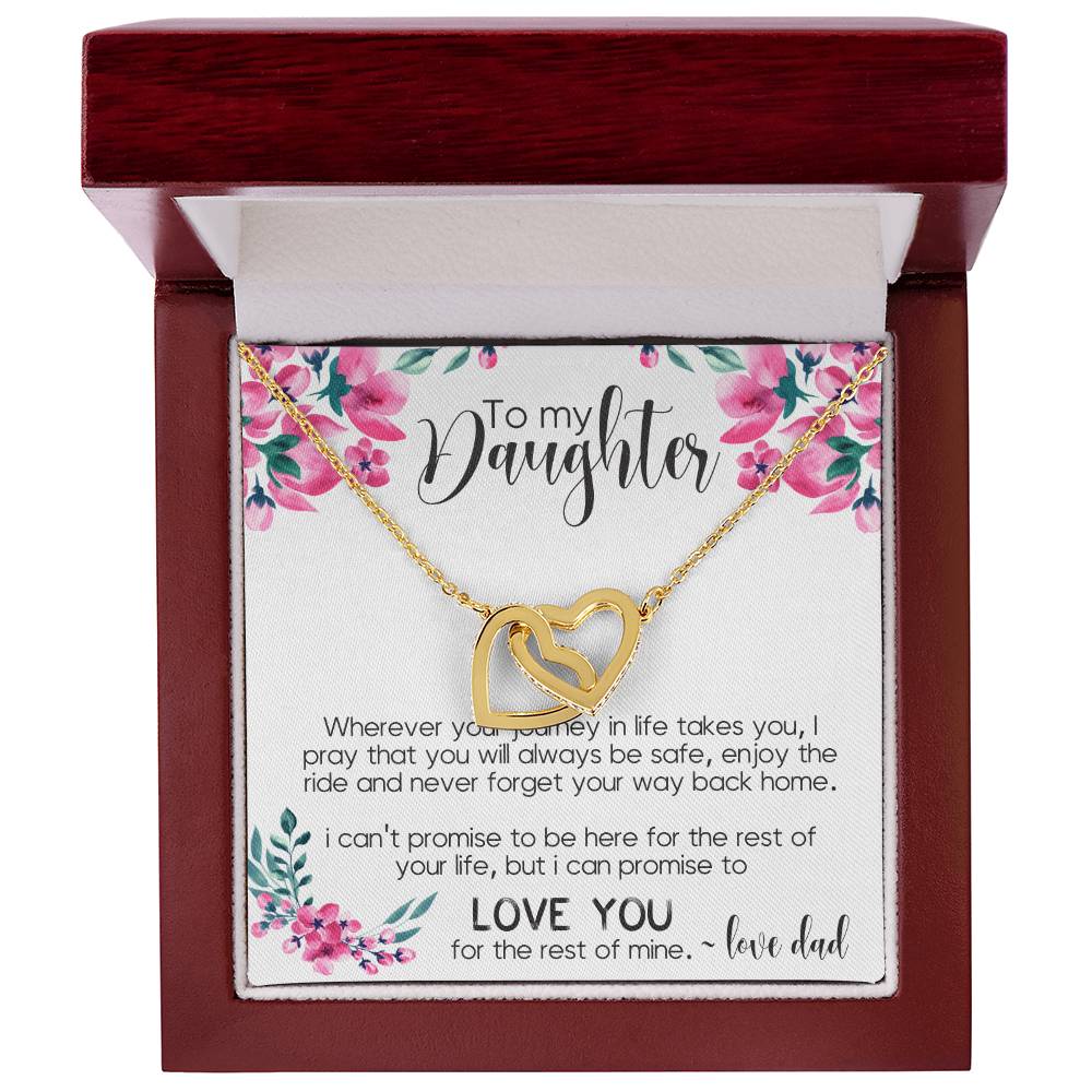To My Daughter Interlocking Hearts Necklace