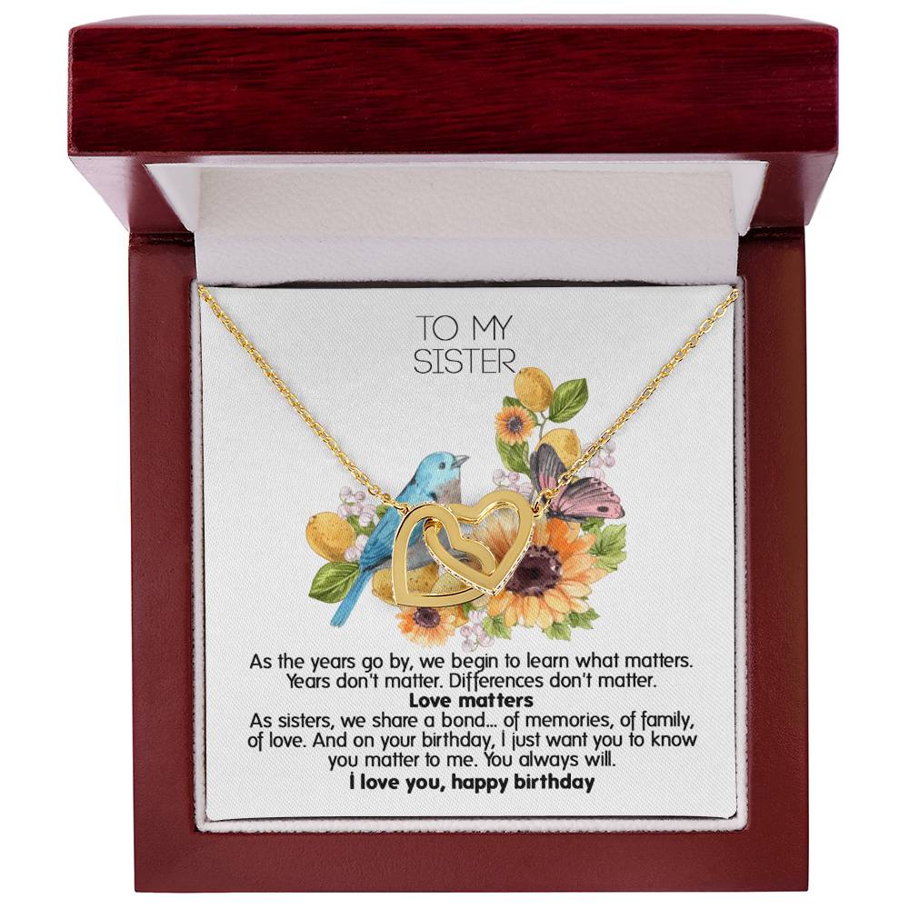Give This Two Hearts Necklace For Your Sister'S Birthday ! Interlocking Hearts Necklace