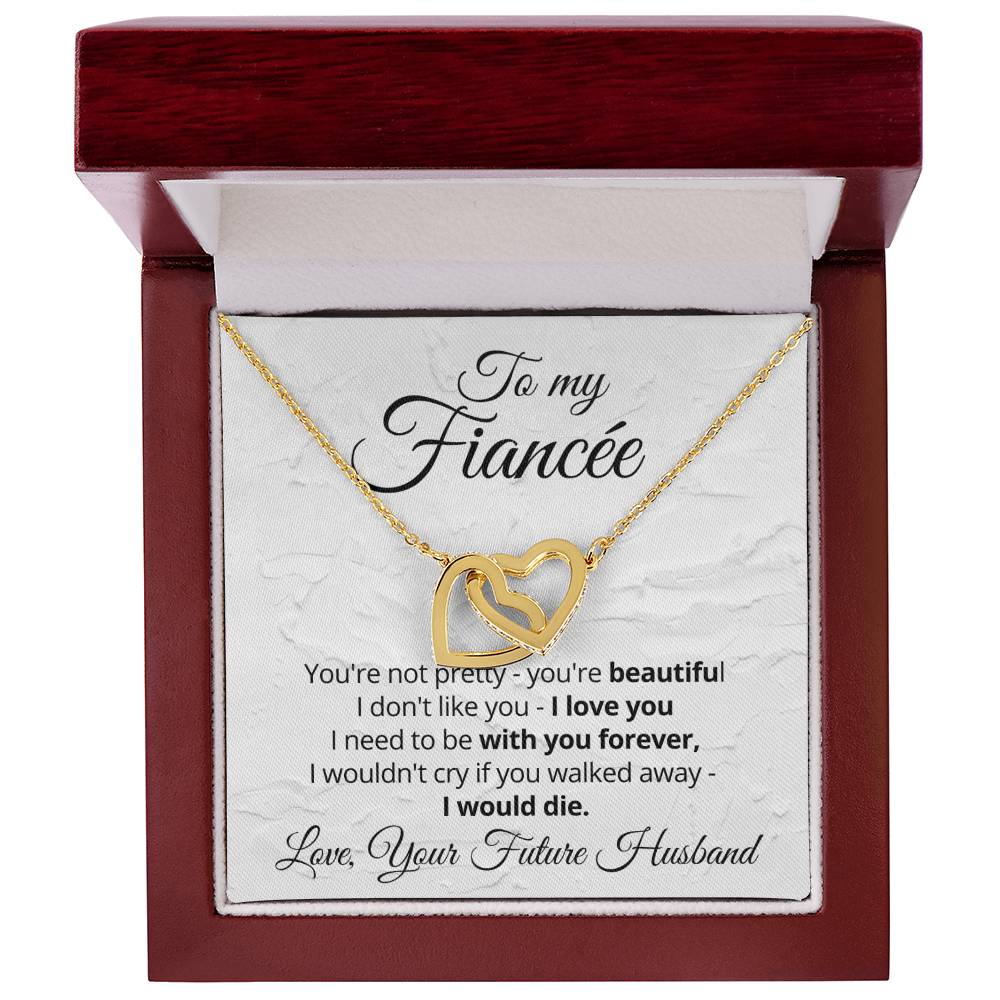 Fiancee Necklace Gift Linked Hearts Interlocking Hearts Necklace