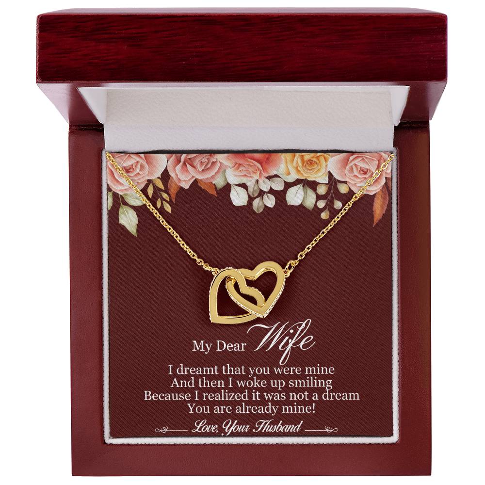 My Dear Wife Interlocking Hearts Necklace Message Card