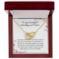 To My Beautiful Step Sister Interlocking Hearts Necklace