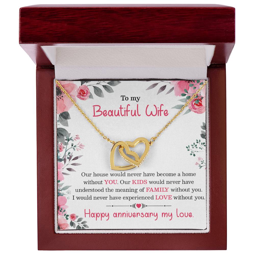 Interlocking Heart Anniversary Necklace Gift For Your Wife Interlocking Hearts Necklace