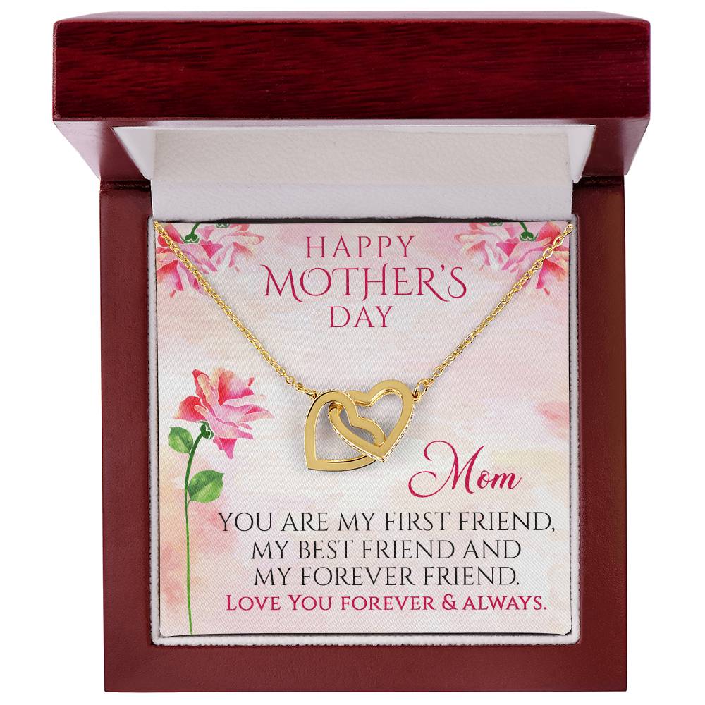 Happy Mother'S Day Gift Interlocking Hearts Necklace