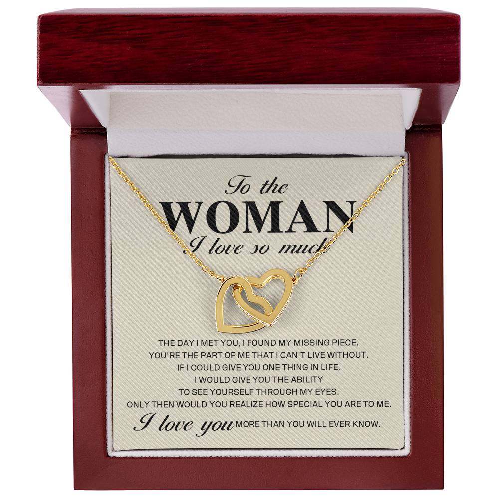 To The Woman I Love So Much - Interlocking Heart Necklace Interlocking Hearts Necklace