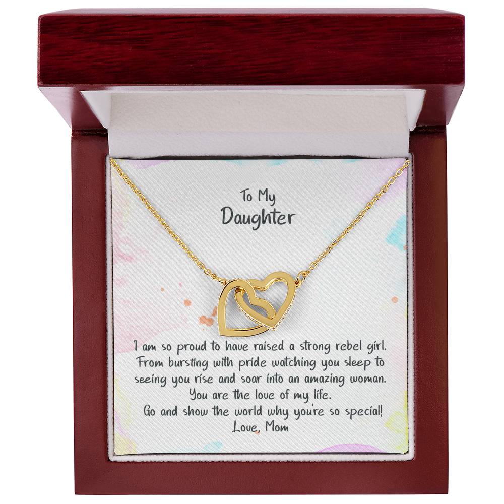 Daughter My Rebel Girl - Hearts Necklace Interlocking Hearts Necklace
