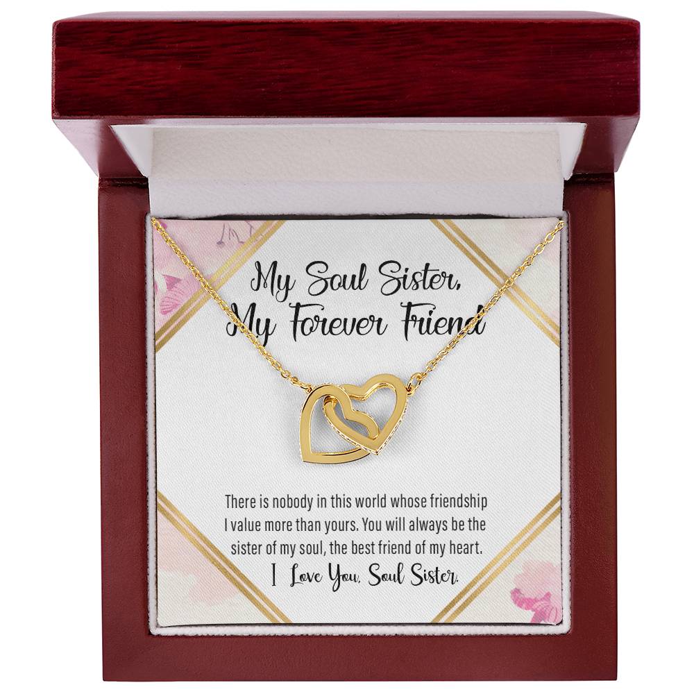 Soul Sister - Joined Hearts Necklace Interlocking Hearts Necklace