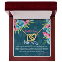 12Th Birthday Gift To Daughter From Mom Heart Birthday Necklace Daughter Turning 12 Gift From Mother Interlocking Hearts Necklace