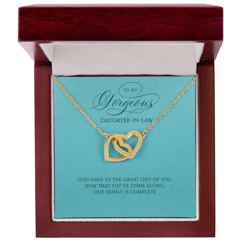 Daughter-In-Law Gift On Wedding Day Future Daughter In Law Wedding Gift For Bride From Mother Or Father In Law Interlocking Hearts Necklace