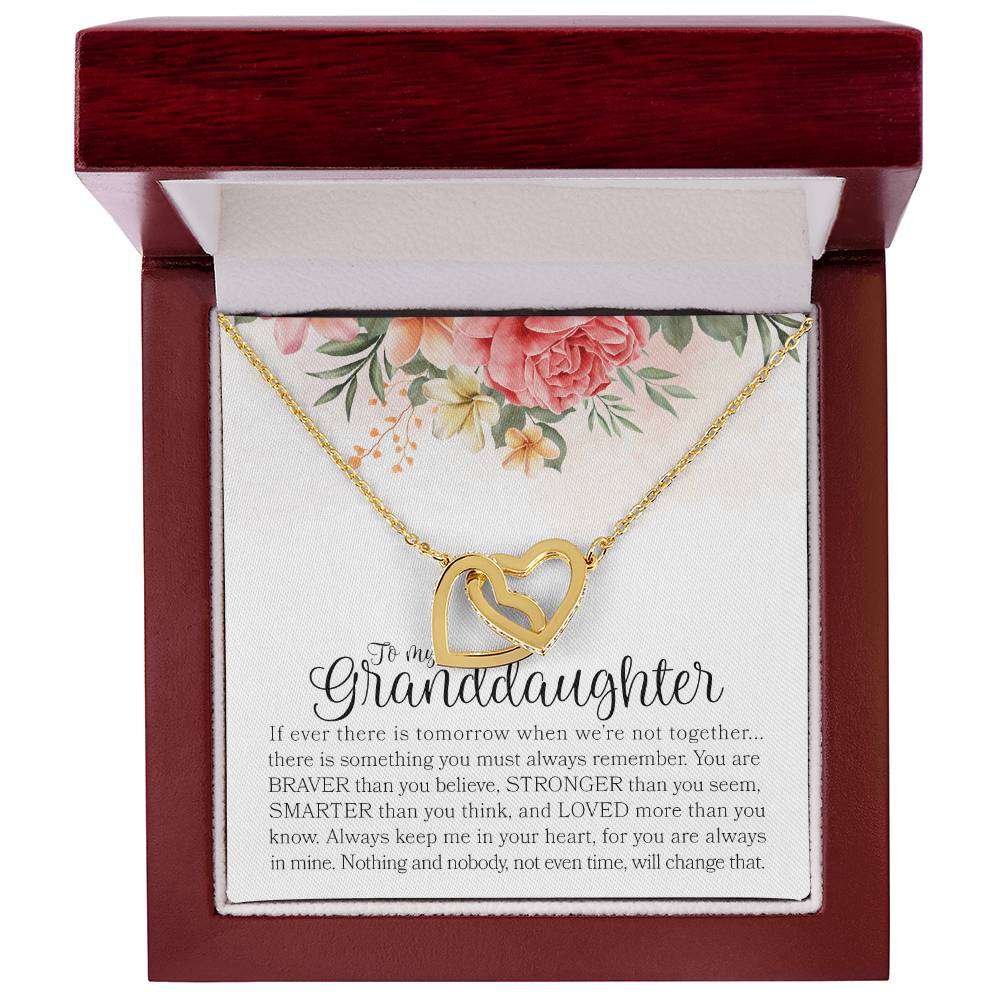 To My Granddaughter Necklace Gift For Granddaughter Granddaughter Graduation Gift Interlocking Hearts Necklace