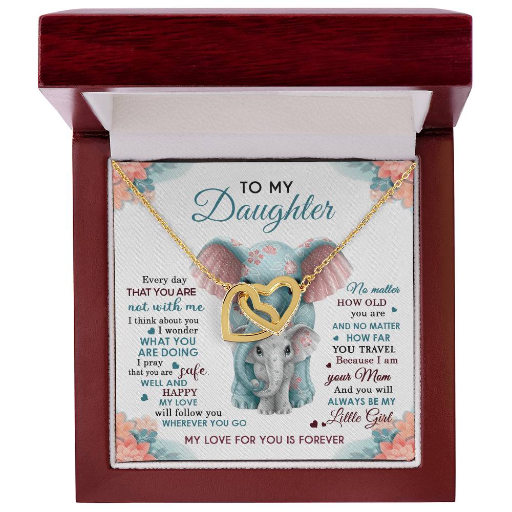 To My Daughter - My Love For You Is Forever - Necklace Interlocking Hearts Necklace
