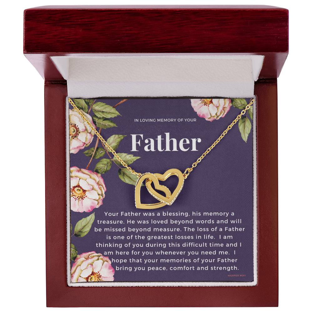 Loss Of Father Interlocking Hearts Necklace