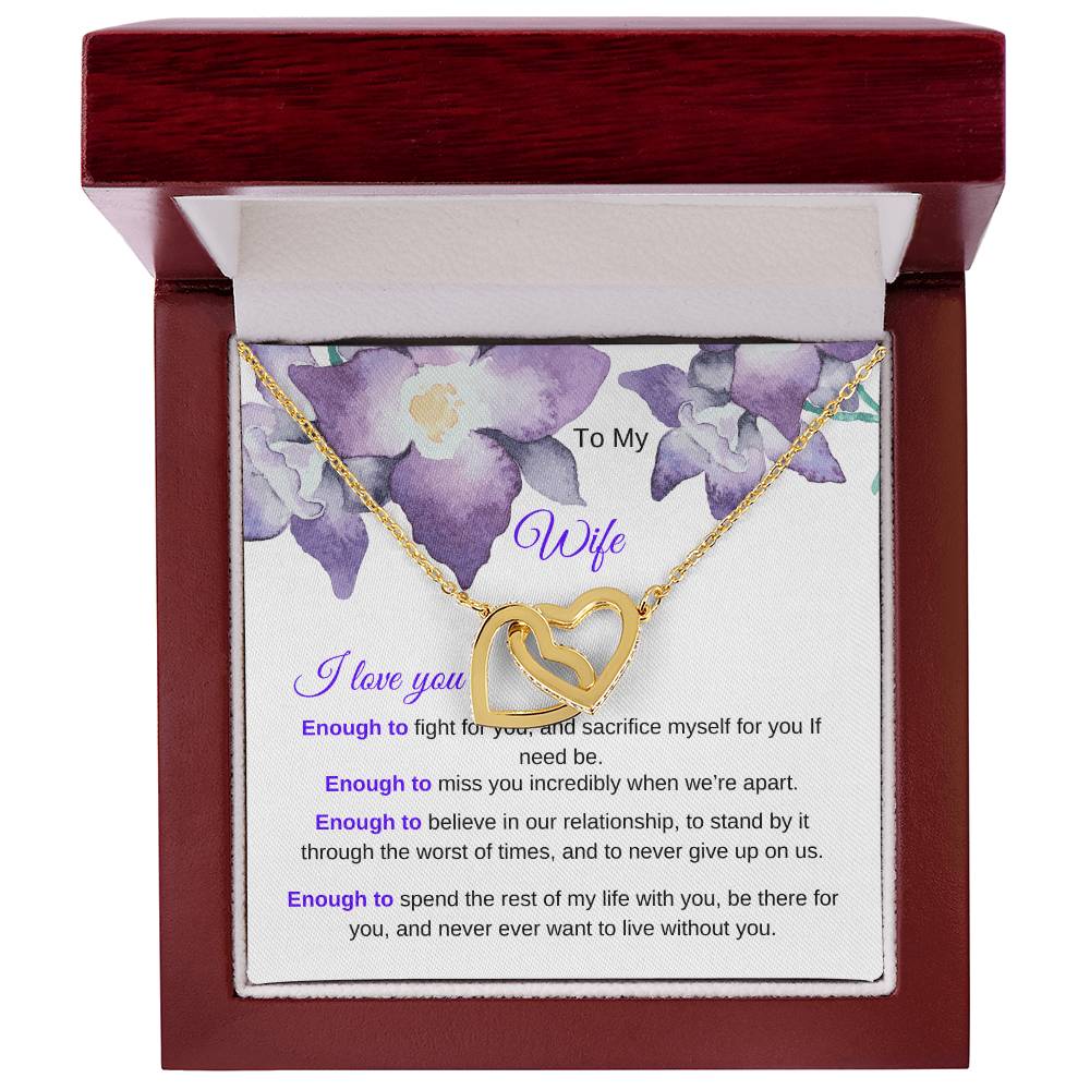 I Love You Enough Necklace Interlocking Hearts Necklace