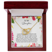 To My Daughter I Close My Eyes For A Moment - Floral Interlocking Hearts Necklace