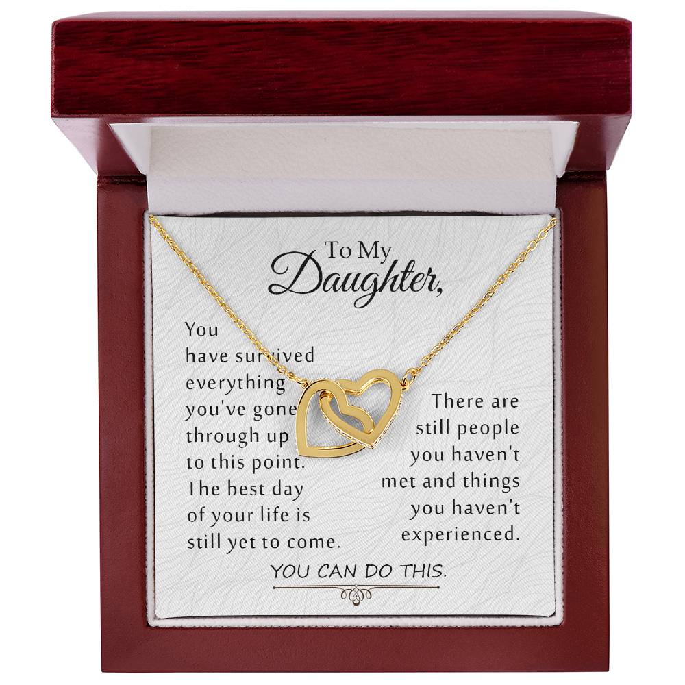 To My Daughter - You Can Do This Interlocking Hearts Necklace