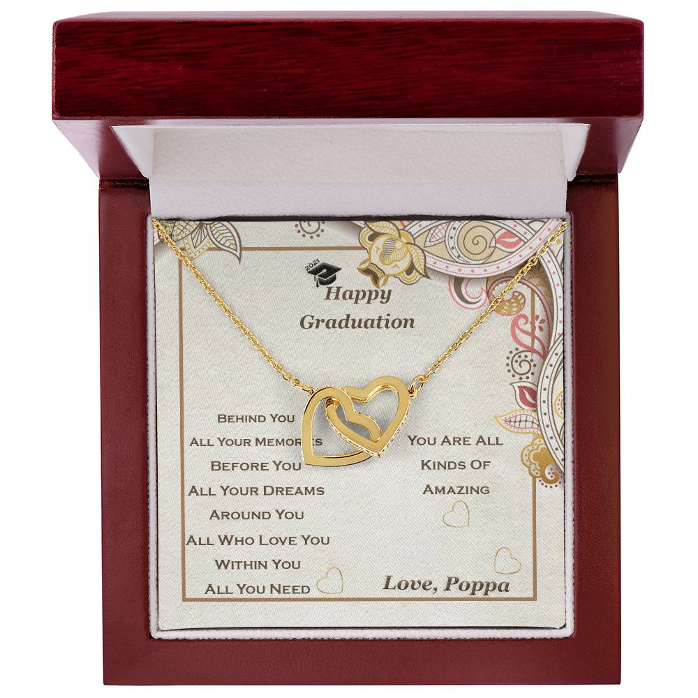 Interlocking Heart Necklace For Granddaughter Graduation Perfect Gift Interlocking Hearts Necklace