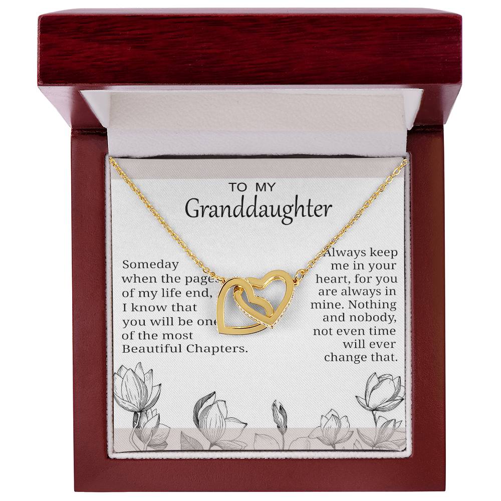 To My Granddaughter - Interlocking Heart Necklace Interlocking Hearts Necklace