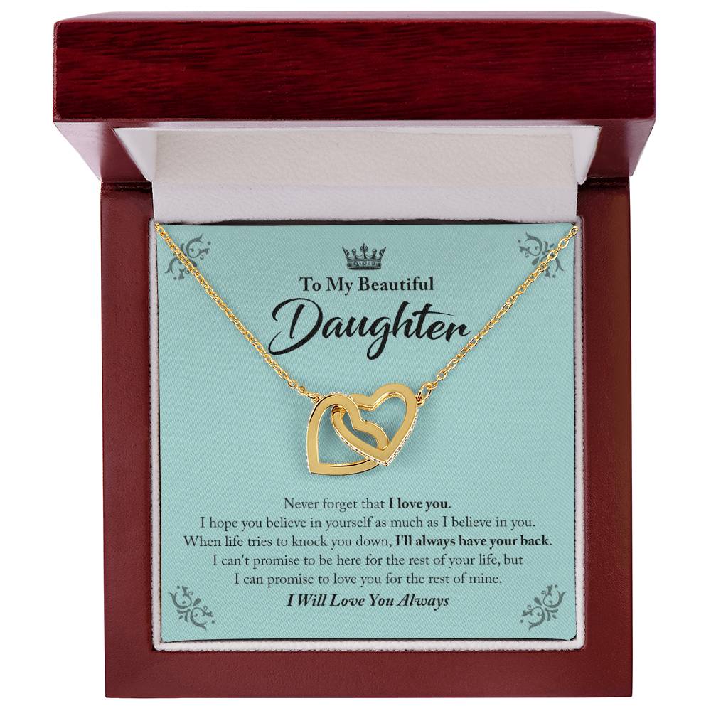 My Beautiful Daughter - I'Ll Always Have Your Back Interlocking Hearts Necklace