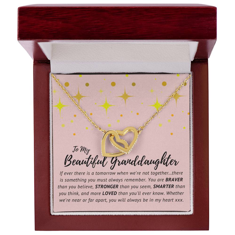 To My Beautiful Granddaughter - Interlocking Hearts Necklace [Soq4-26]
