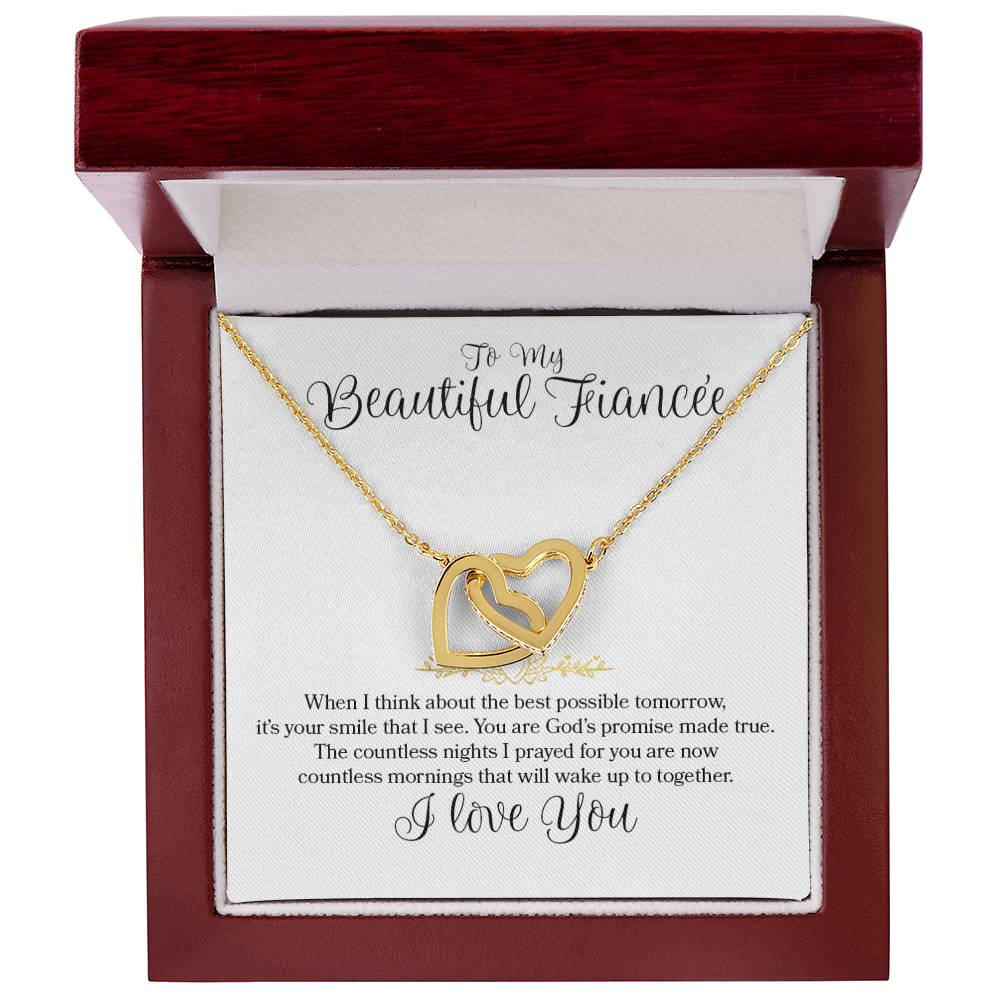 Interlocking Hearts - To My Beautiful Fiancee Interlocking Hearts Necklace