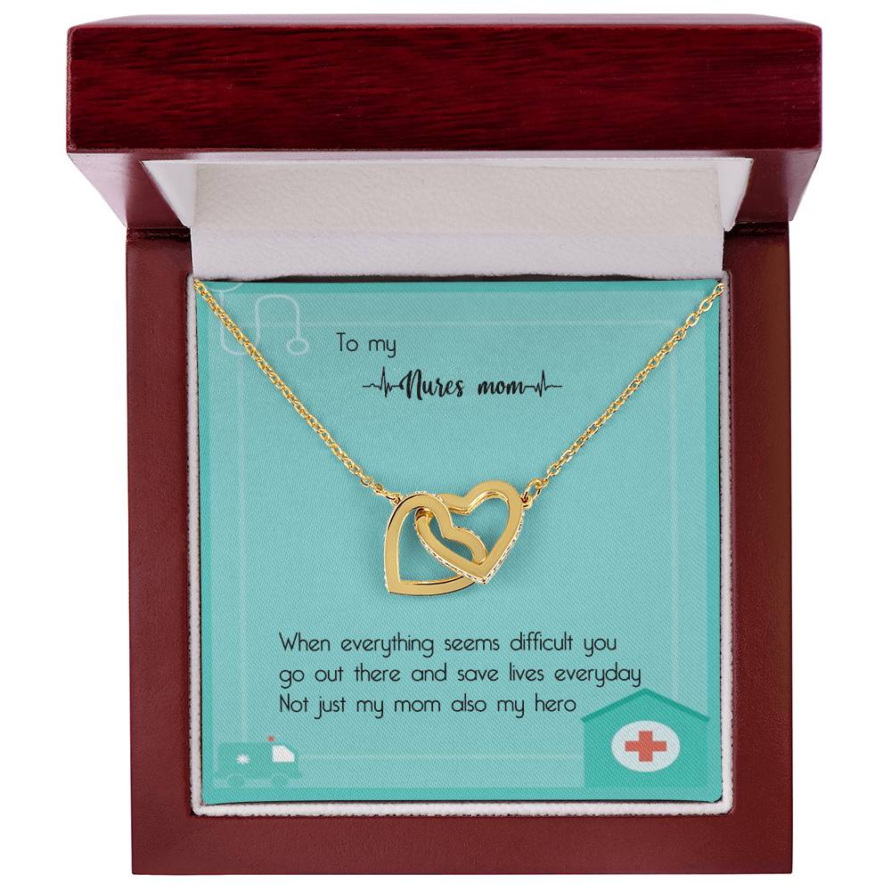 Nurse Mom Gift Interlocking Hearts Necklace Gift For Nurse Mom