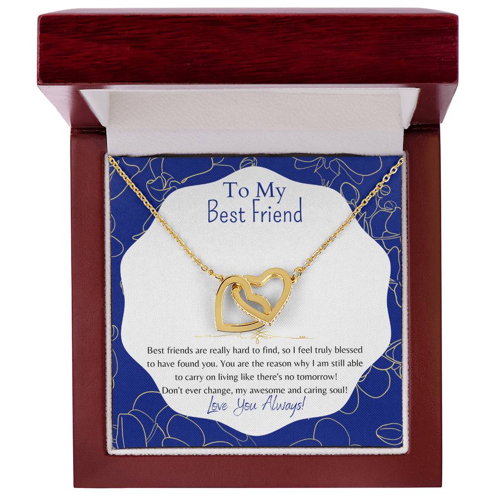 To My Best Friend Interlocking Hearts Necklace