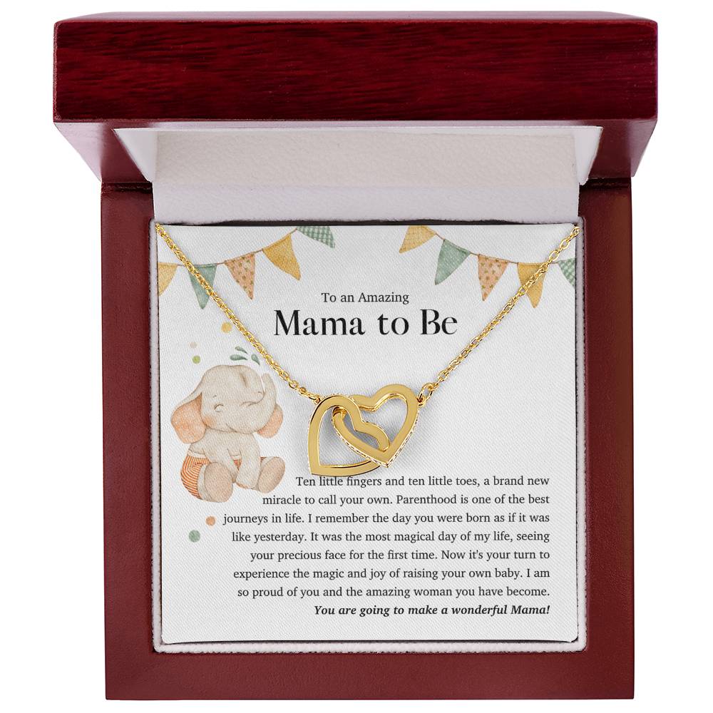 To An Amazing Mama To Be - Interlocking Heart Necklace Interlocking Hearts Necklace