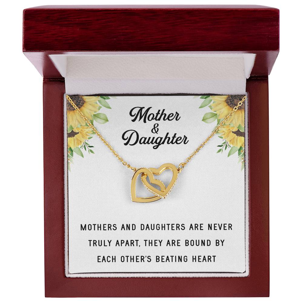 Linked Hearts Necklace For Mother Daughter Gift Minimalist Jewelry Gift For Daughter Mothers Day Sentimental Jewelry Gift For Mom Interlocking Hearts Necklace