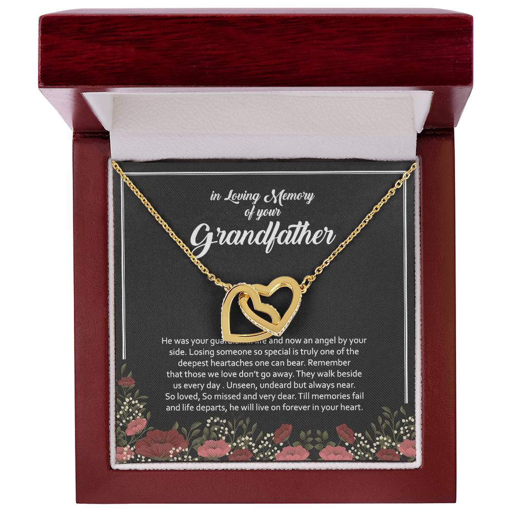 In Loving Memory Of Your Grandfather Interlocking Hearts Necklace