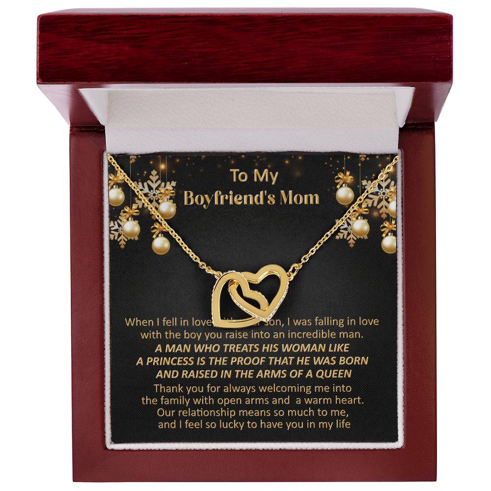 Gift For Boyfriend'S Mom Christmas - Welcome Me - Interlocking Interlocking Hearts Necklace