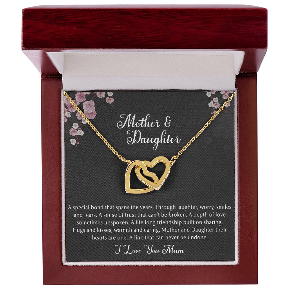 Mother & Daughter Interlocking Hearts Necklace