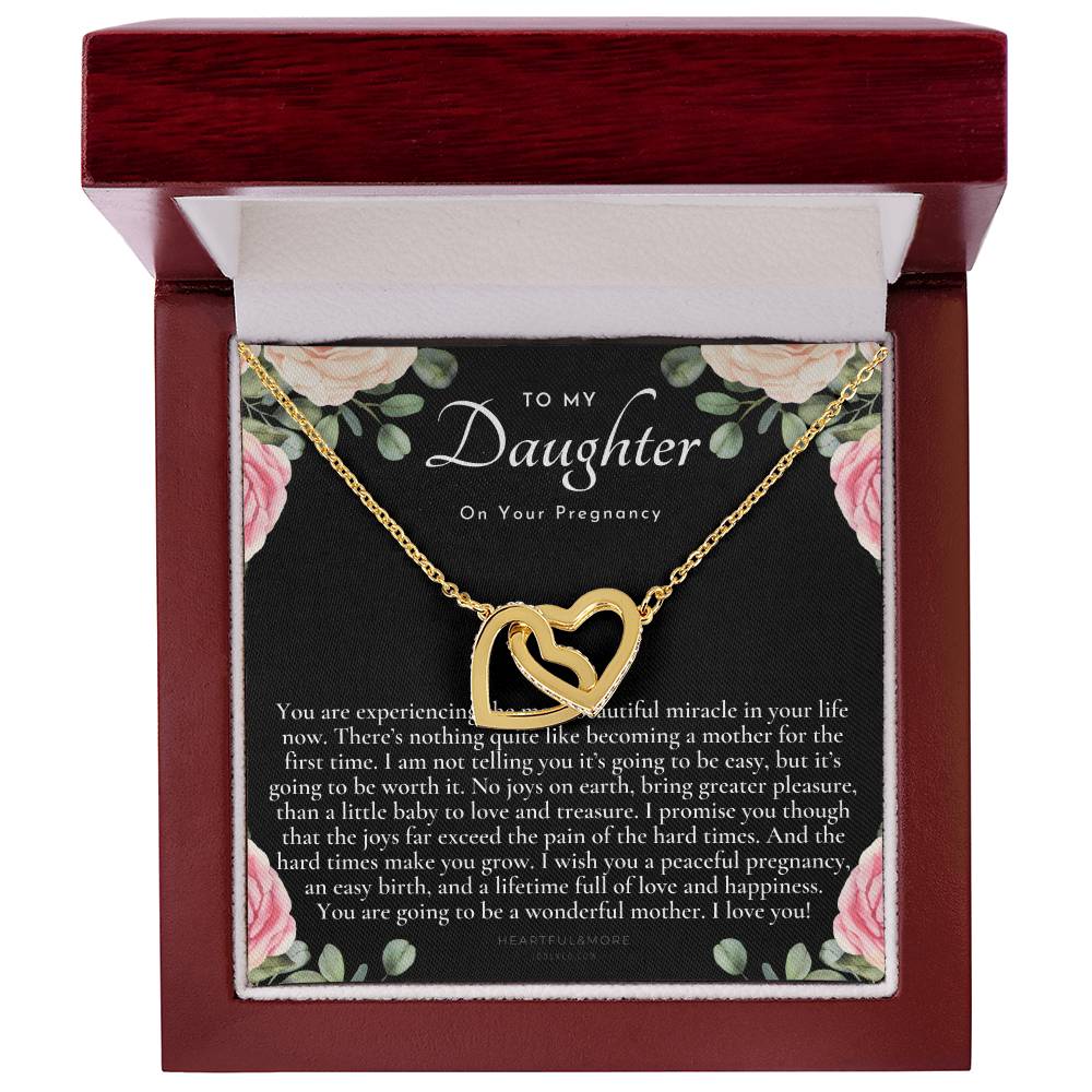 Pregnancy Gift For Daughter Baby Shower Gift Mom To Be Gift Expecting Mom Gift Pregnant Daughter Gift From Mom Interlocking Hearts Necklace