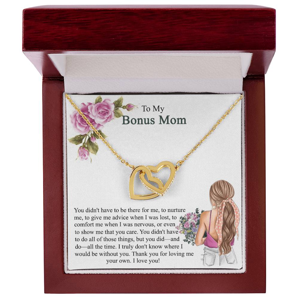 Step Mom Gift Bonus Mom Necklace Present For Stepmom For Mother'S Day Christmas Birthday Double Circles Mother - Necklace Interlocking Hearts Necklace
