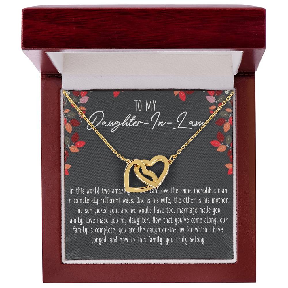 To My Daughter-In-Law Interlocking Hearts Necklace Message Card
