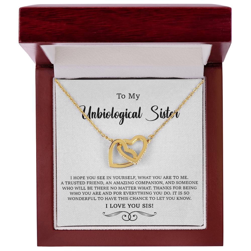 To My Unbiological Sister Necklace Best Friend Gift Jewelry Birthday Gift Anniversary Gift Interlocking Hearts Necklace