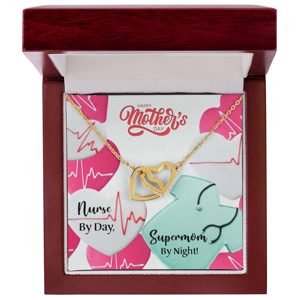 Happy Mother'S Day - Nurse Mom - Interlocking Hearts Necklace