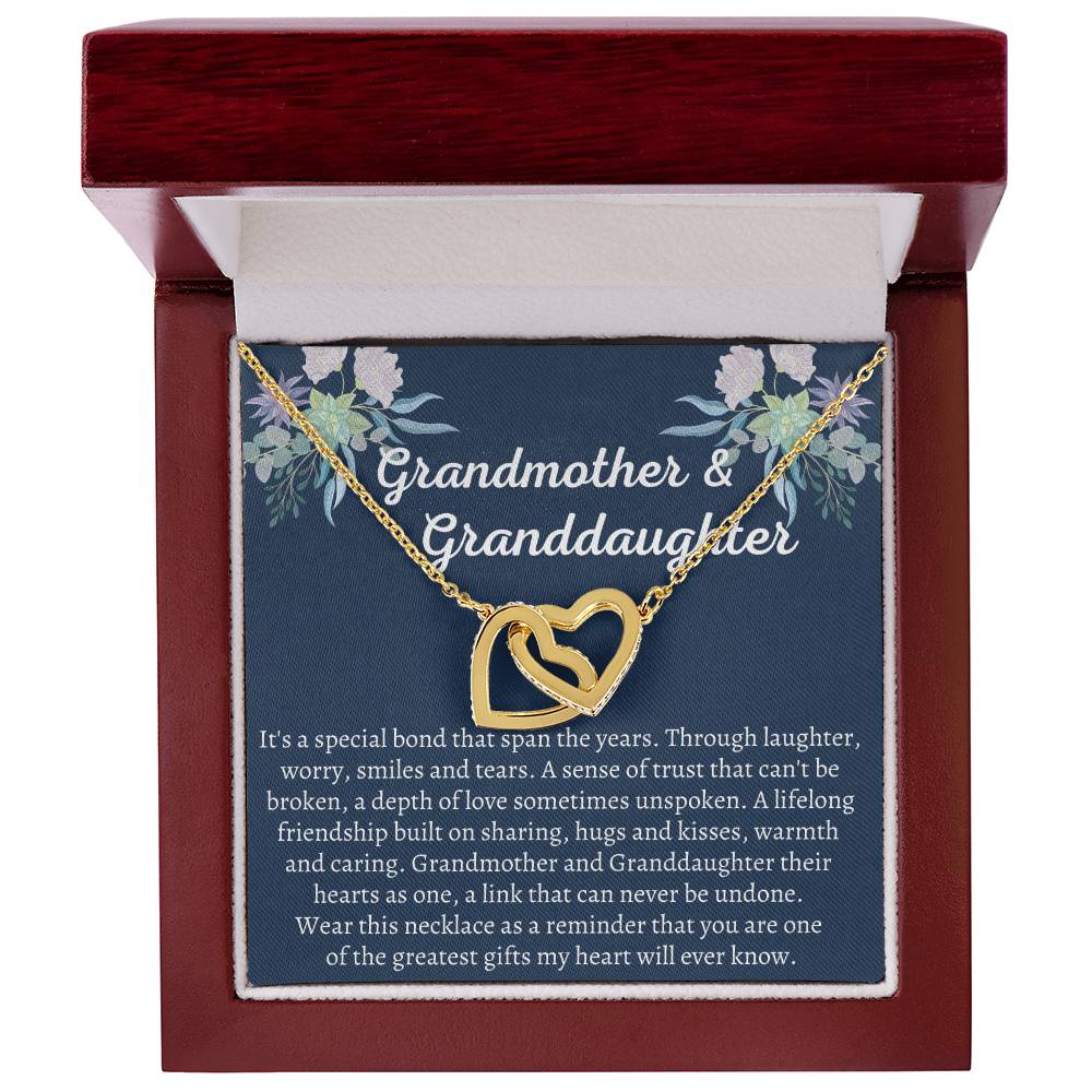 Grandmother & Granddaughter Interlocking Hearts Necklace