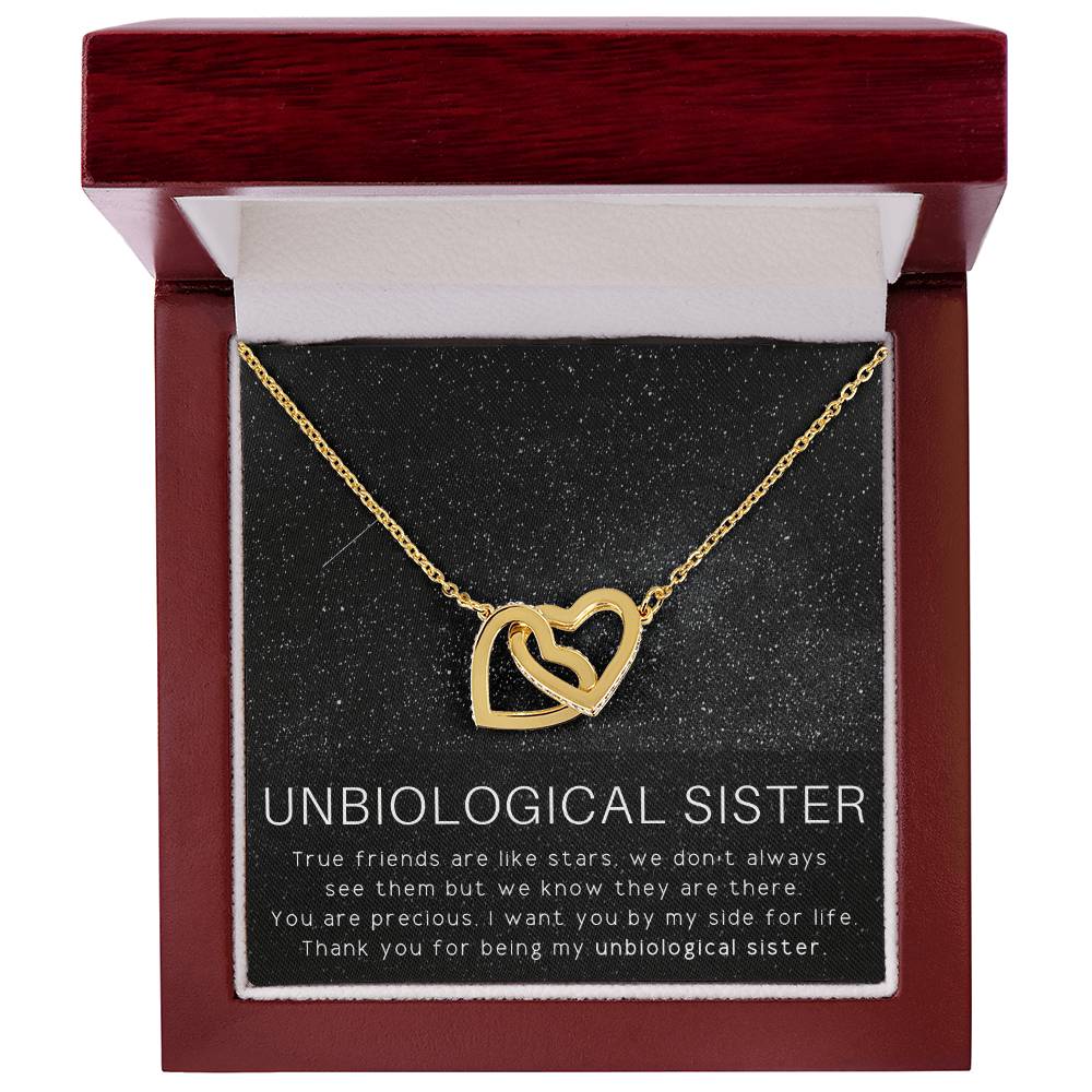 Unbiological Sister Necklace Soul Sister Sorority Sister Sister In Law Necklace Interlocking Hearts Necklace