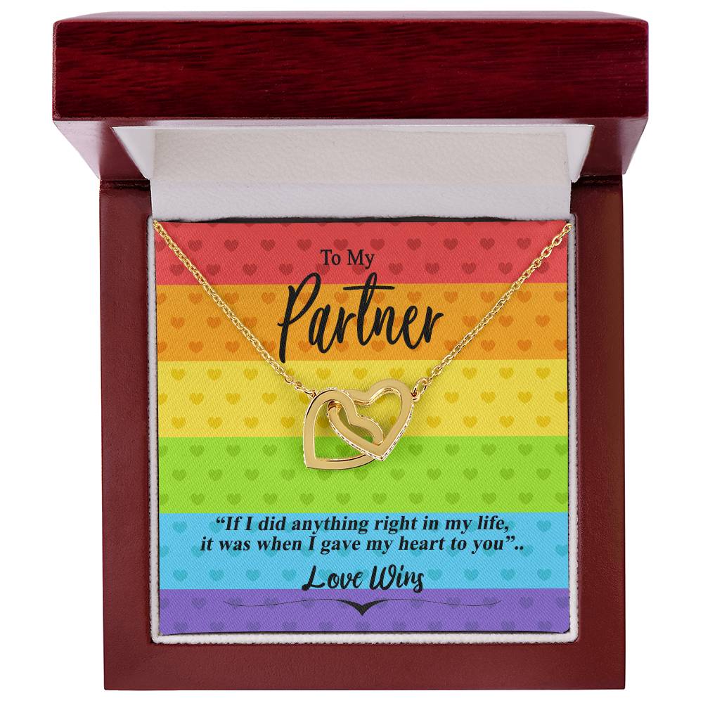 Love Wins Necklace Interlocking Hearts Necklace