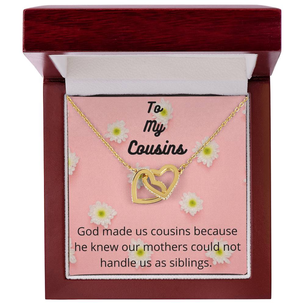 To My Cousins - Interlocking Heart Necklace - Cousin Gift Family Gift Cousin Necklace Meaningful Gift Giftable Jewelry Gift For Women Interlocking Hearts Necklace