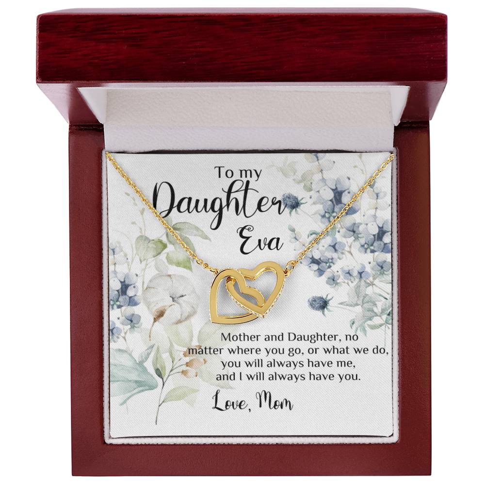 To My Daughter Interlocking Hearts Necklace