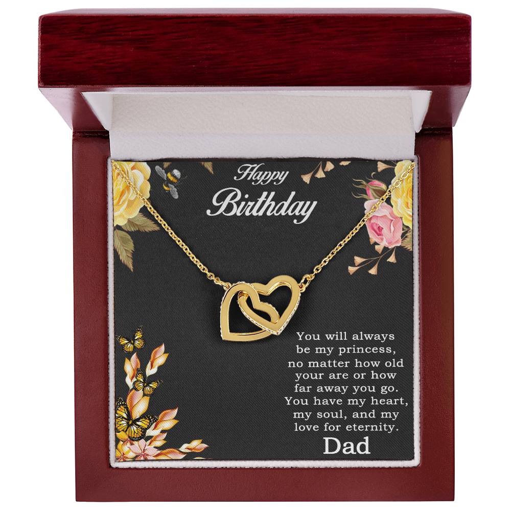 Happy Birthday Daughter Heart Necklace Interlocking Hearts Necklace