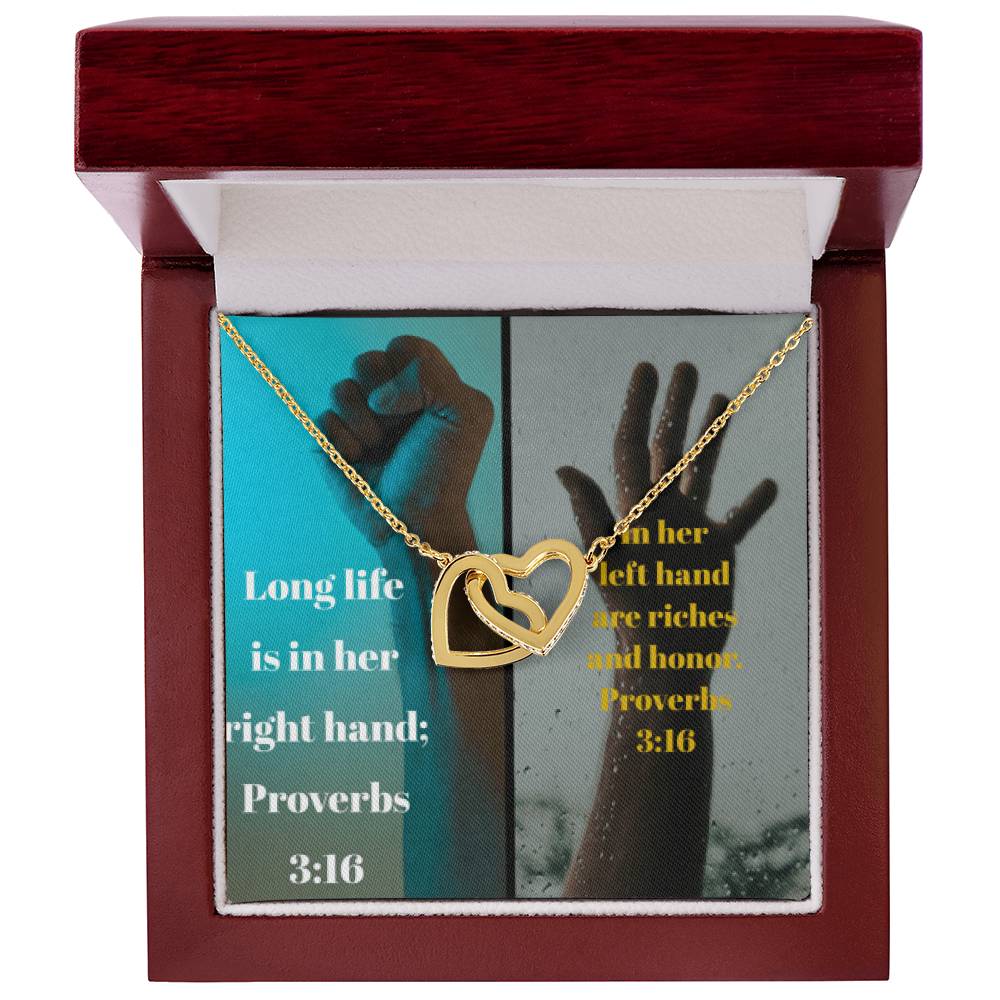 Ike Mens Collage Proverbs Jewelry Interlocking Hearts Necklace