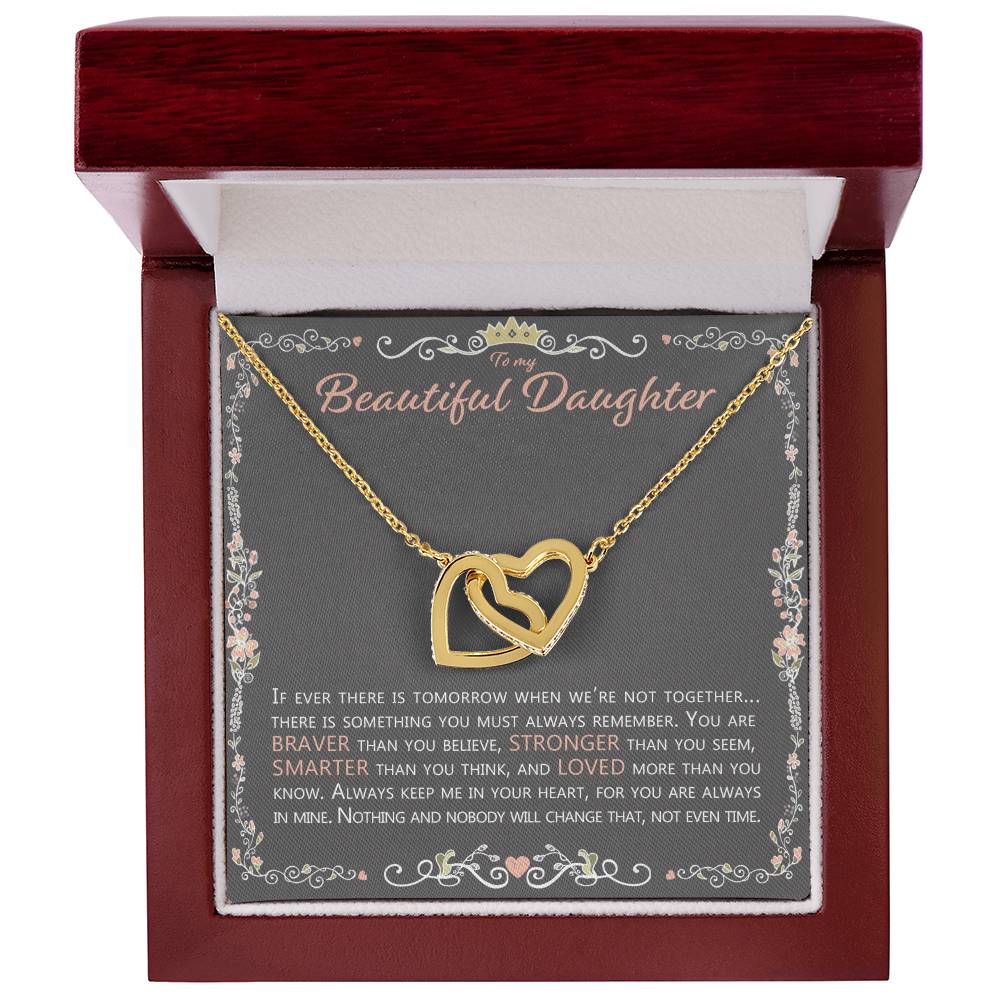 To My Beautiful Daughter - Necklace Interlocking Hearts Necklace