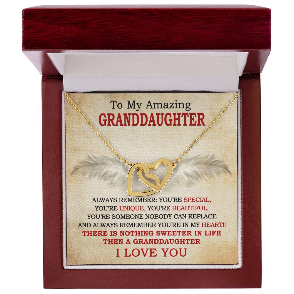 Luxury Gift For Granddaughter Interlocking Hearts Necklace