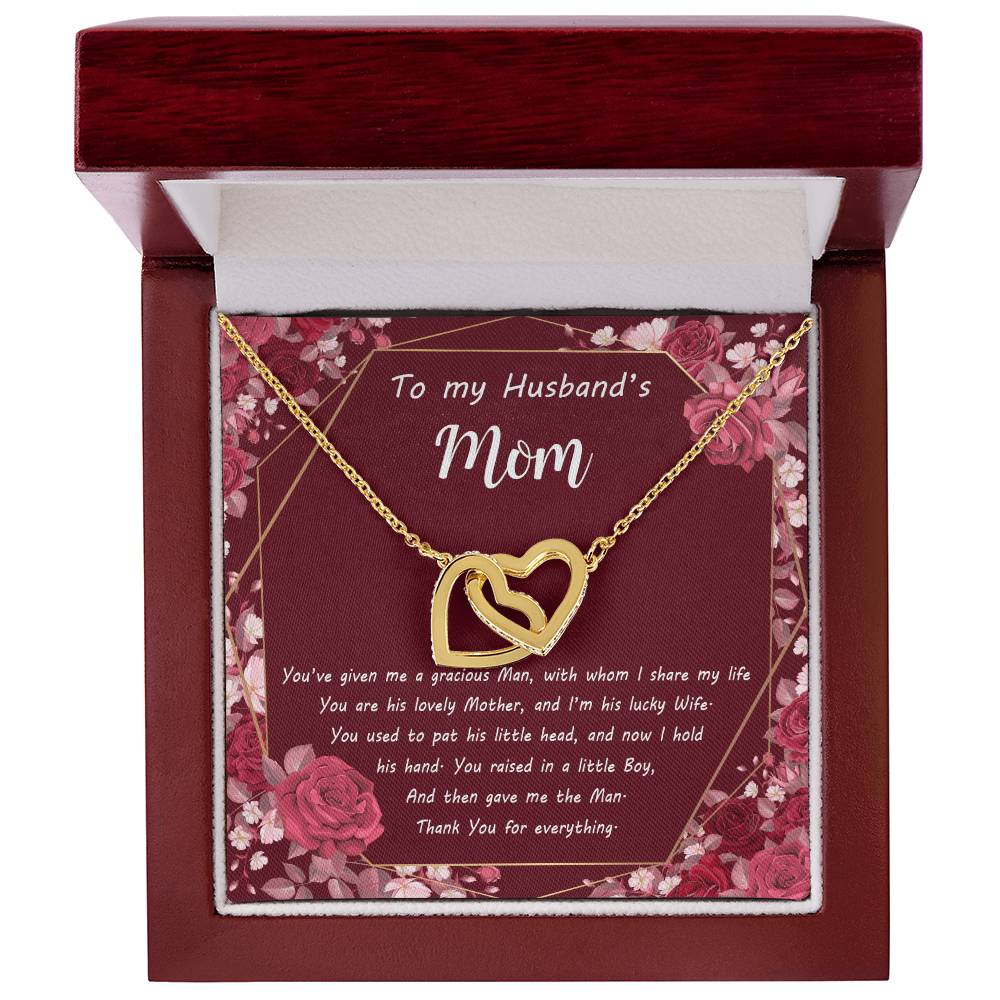 To My Husband'S Mom Interlocking Hearts Necklace