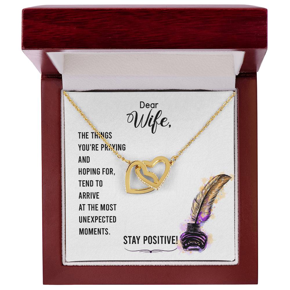 To Dear Wife Interlocking Hearts Necklace