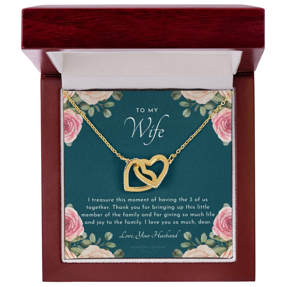Postpartum Gift For Wife Gift For Wife Post Pregnancy Becoming A Mother Gift Gift For Wife Birth Wife After Pregnancy Necklace Wife Becoming A Mom Interlocking Hearts Necklace