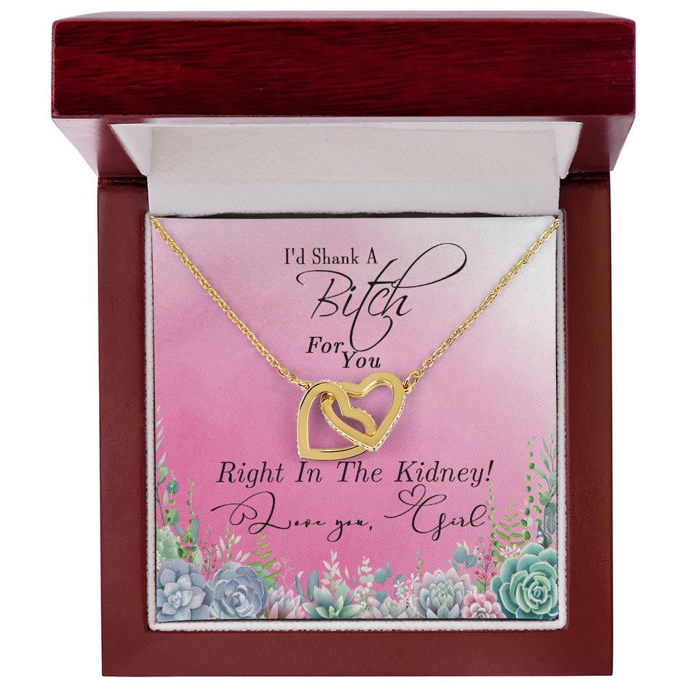 Interlocked Hearts Necklace Gift For Best Friendsister - Funny Message Card - Great Birthday Day Gift Interlocking Hearts Necklace