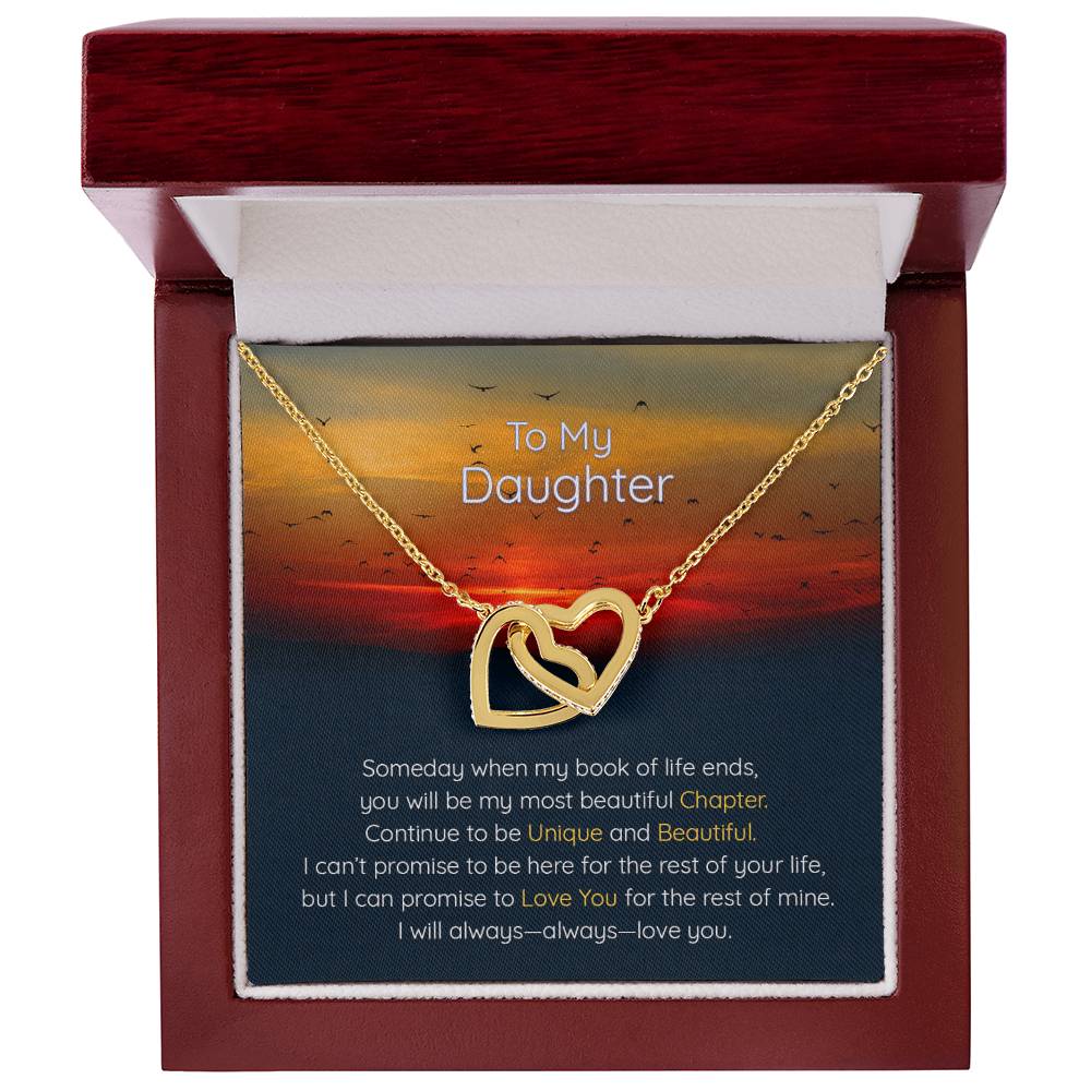 Daughter I Will Always Always Love You - Hearts Necklace Interlocking Hearts Necklace