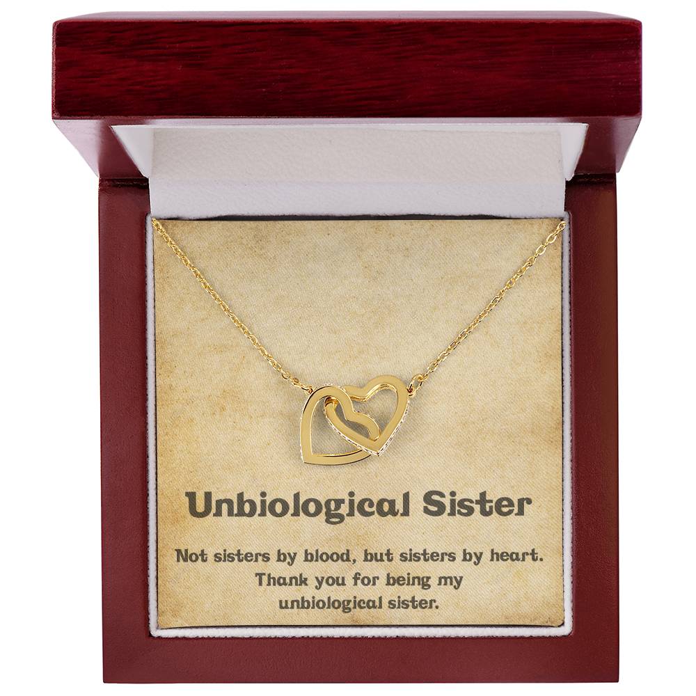 Unbiological Sister Necklace Soul Sister Big Little Sorority Sister In Law Necklace Step Sister Gift Tribe Necklace Best Friend Gift Bff Gift Interlocking Hearts Necklace
